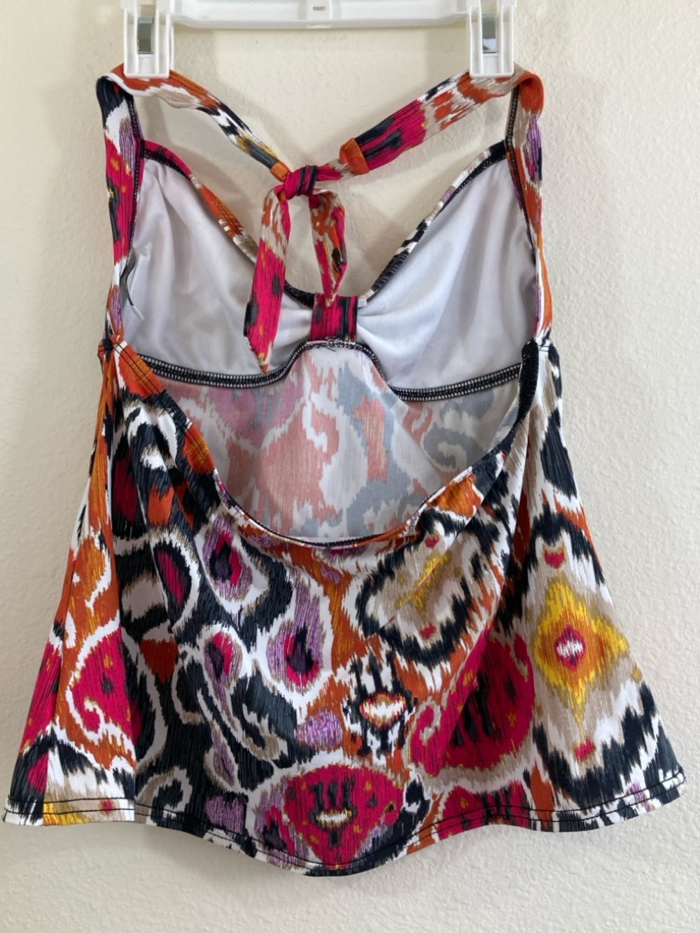 Kenneth Cole New York Swim Halter Tie Top with Ikat-Style Print Size XL. - Picture 3 of 7